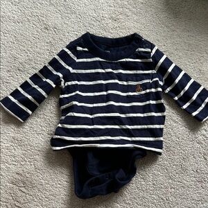 GAP Navy and White Striped One-Piece Bodysuit